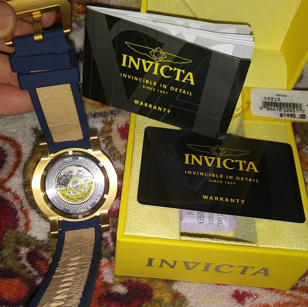 Invicta 18k Gold Plated Automatic Watch NWT - Picture 7 of 12